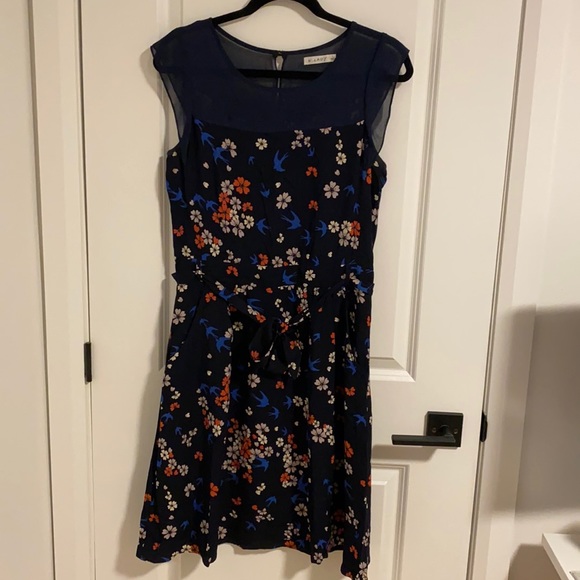 Mid-length Navy & Floral Dress - Picture 1 of 6